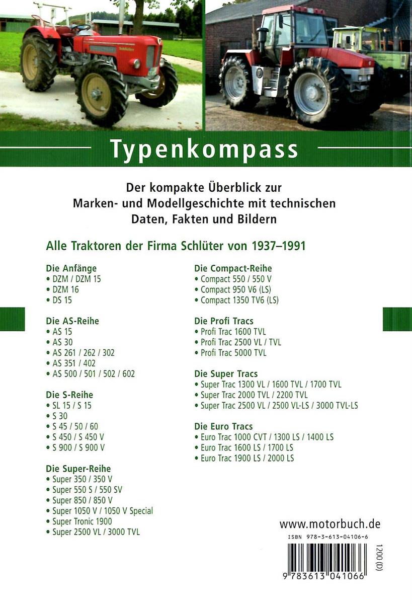 Schlüter Schlepper  Typenkompass  - 1937-1991