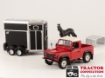 Afbeeldingen van Landrover Defender met paardentrailer