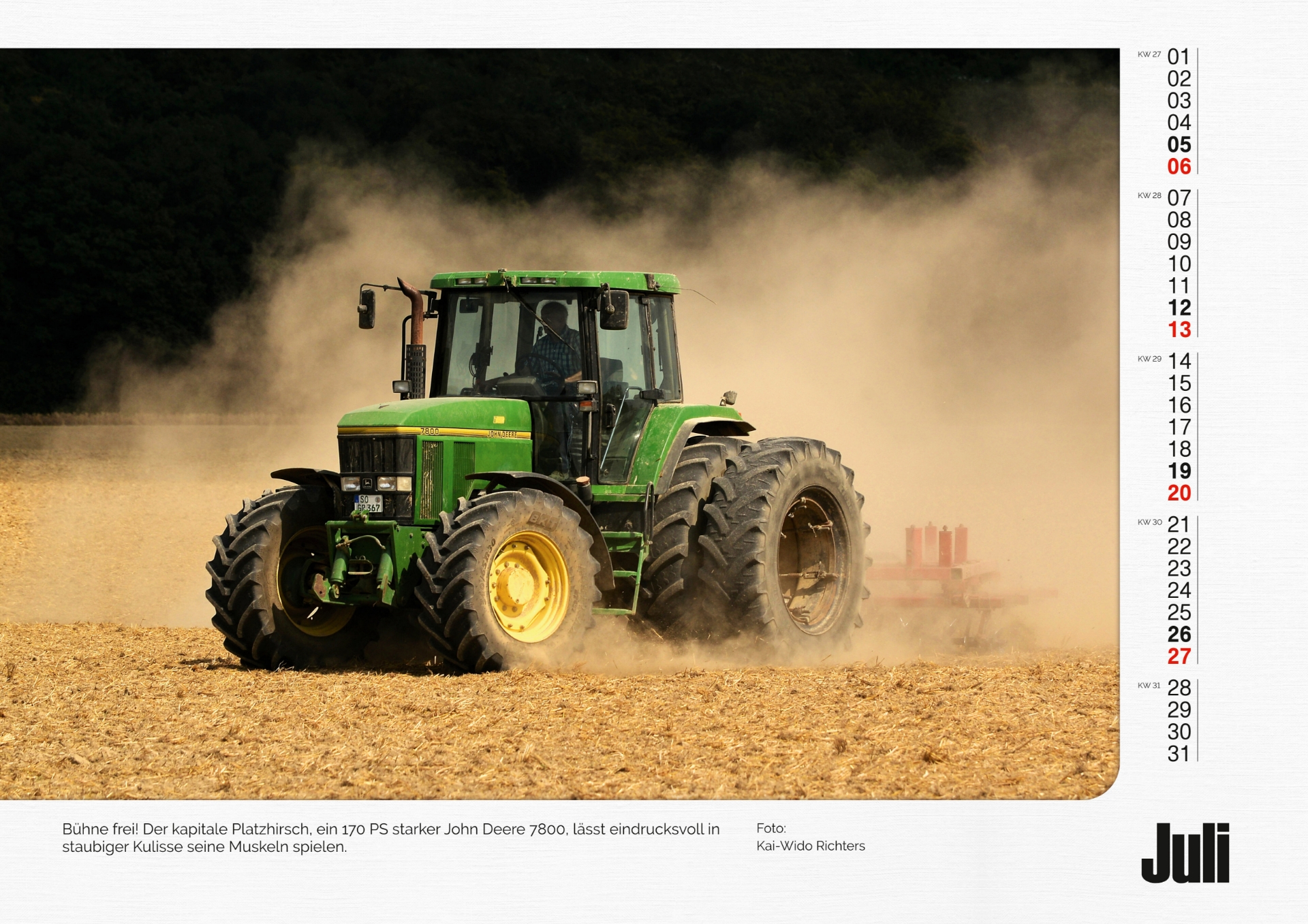 John Deere trekker kalender 2025 Tractor Connection Specialist in