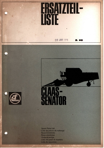 Afbeeldingen van Onderdelenboek Claas Senator