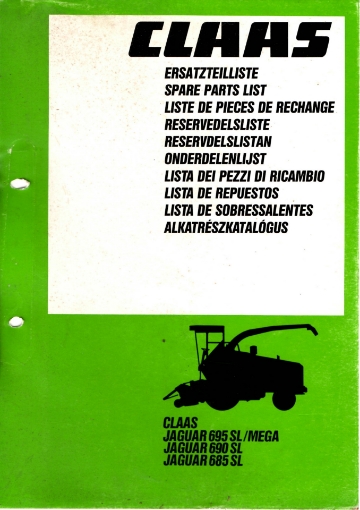 Afbeeldingen van Onderdelenboek Claas Jaguar 690/685